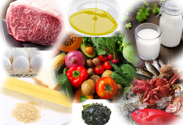 五大栄養素の炭水化物、脂質、たんぱく質、ビタミン、ミネラルは健康な肌をつくる材料