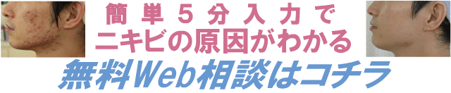 頑固なニキビの体内原因を見つけるまちだ美顔無料Web相談