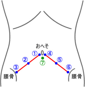 各番号を推し硬い部分や動悸打ちする部分の番号をチェックしてください